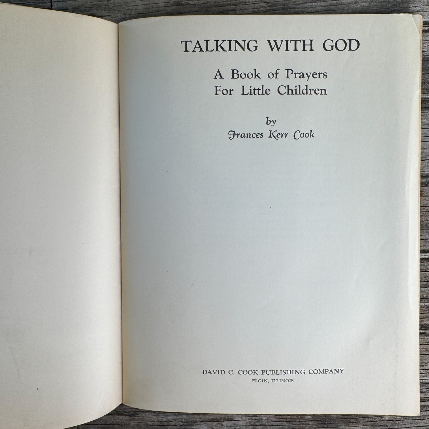 Talking With God, Frances Kerr Cook, 1935