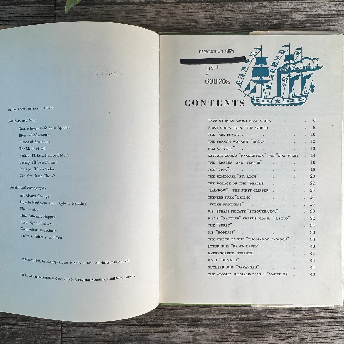 Ships of Adventure, Ray Bethers, 1961