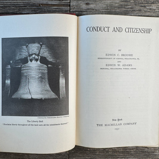 Conduct and Citizenship, Civics School Book, 1931