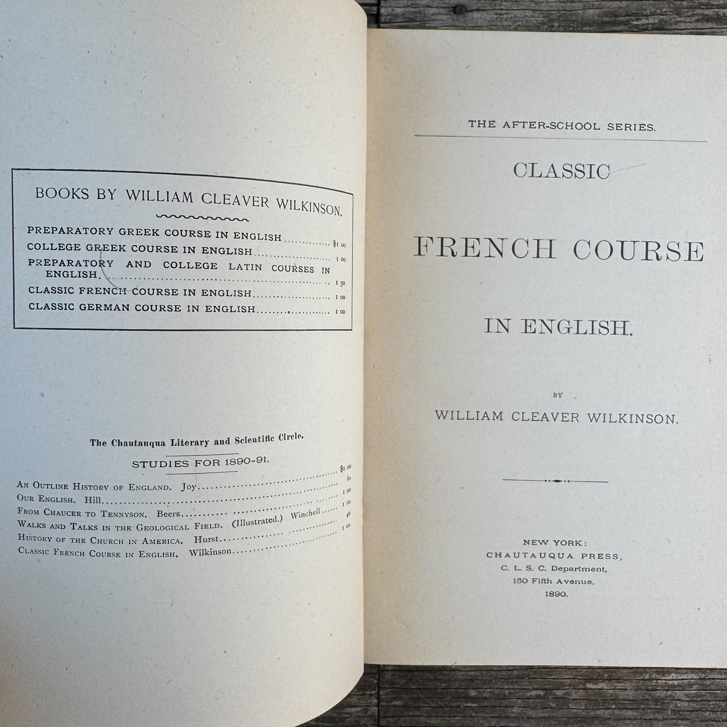Classic French Course in English, Chautauqua Institute, 1890