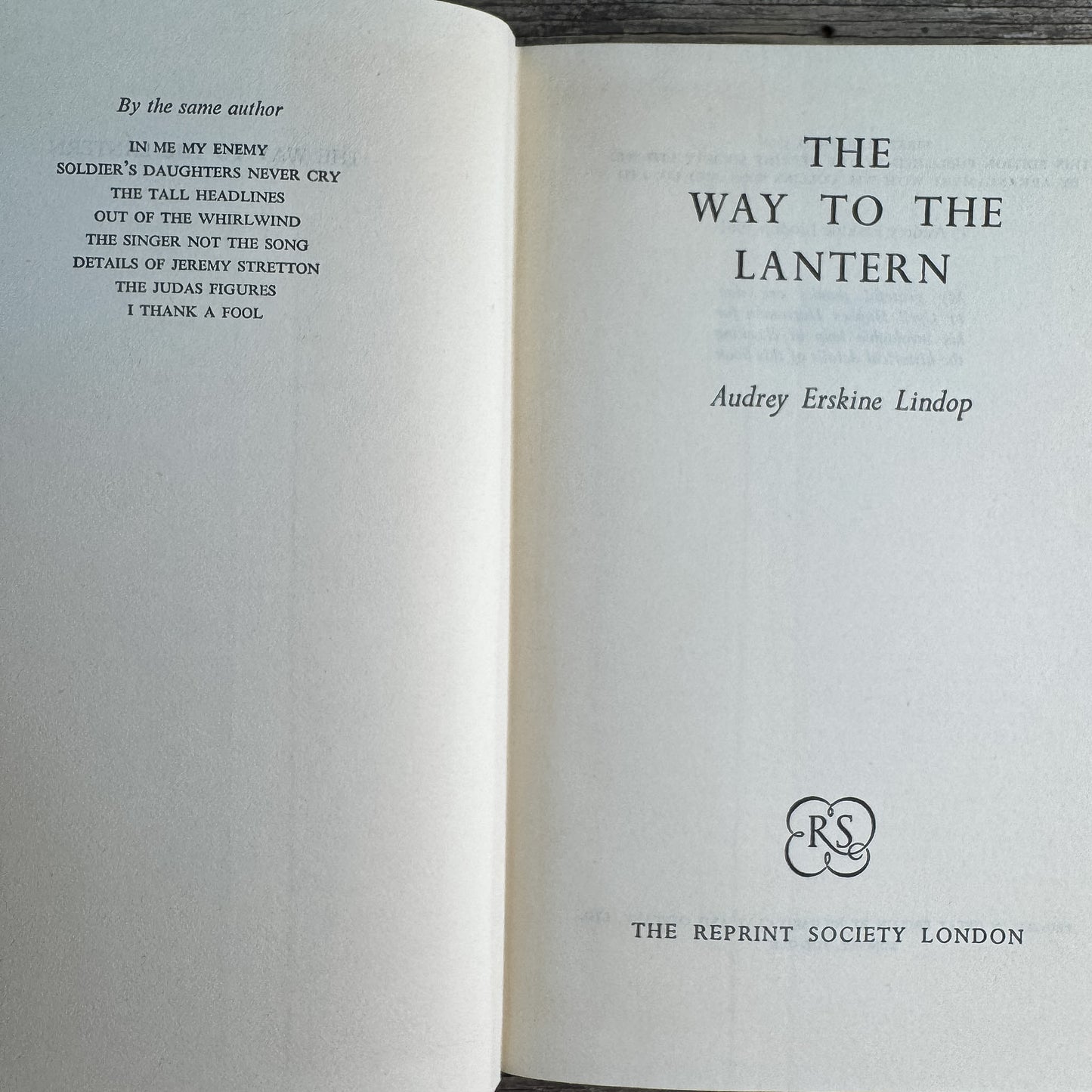 The Way to the Lantern, Audrey Erskine Lindop, 1961