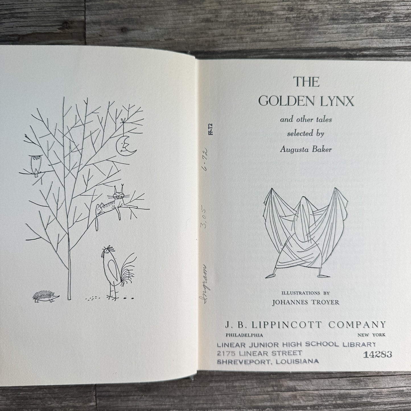 The Golden Lynx and Other Tales, Augusta Baker, 1960