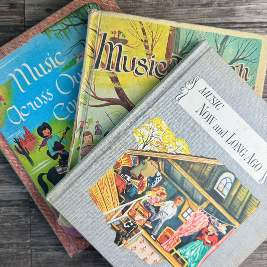 Set of 3 Mid-Century Illustrated Music Books for Kids