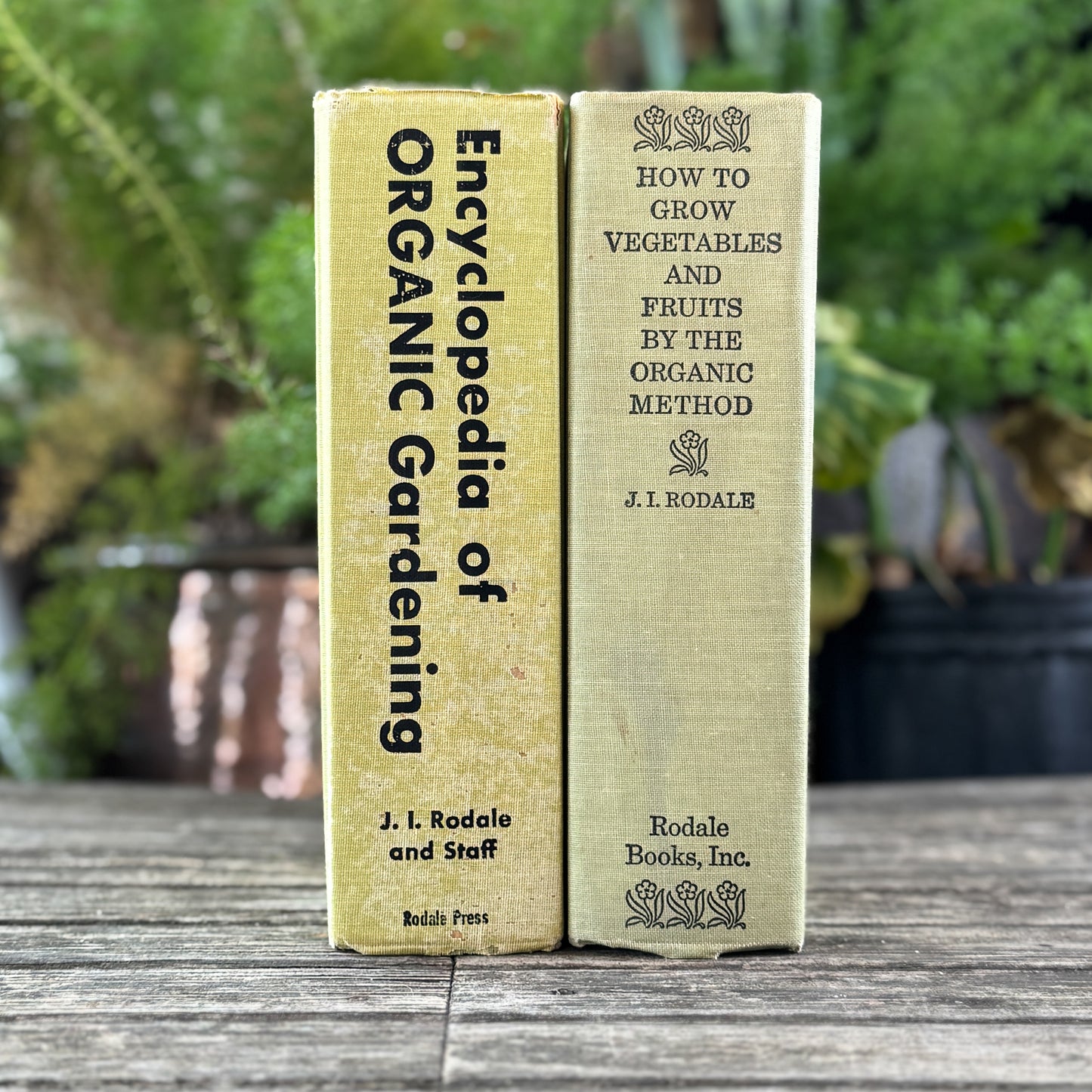 Vintage Mustard Yellow/Green Organics Gardening Book Set