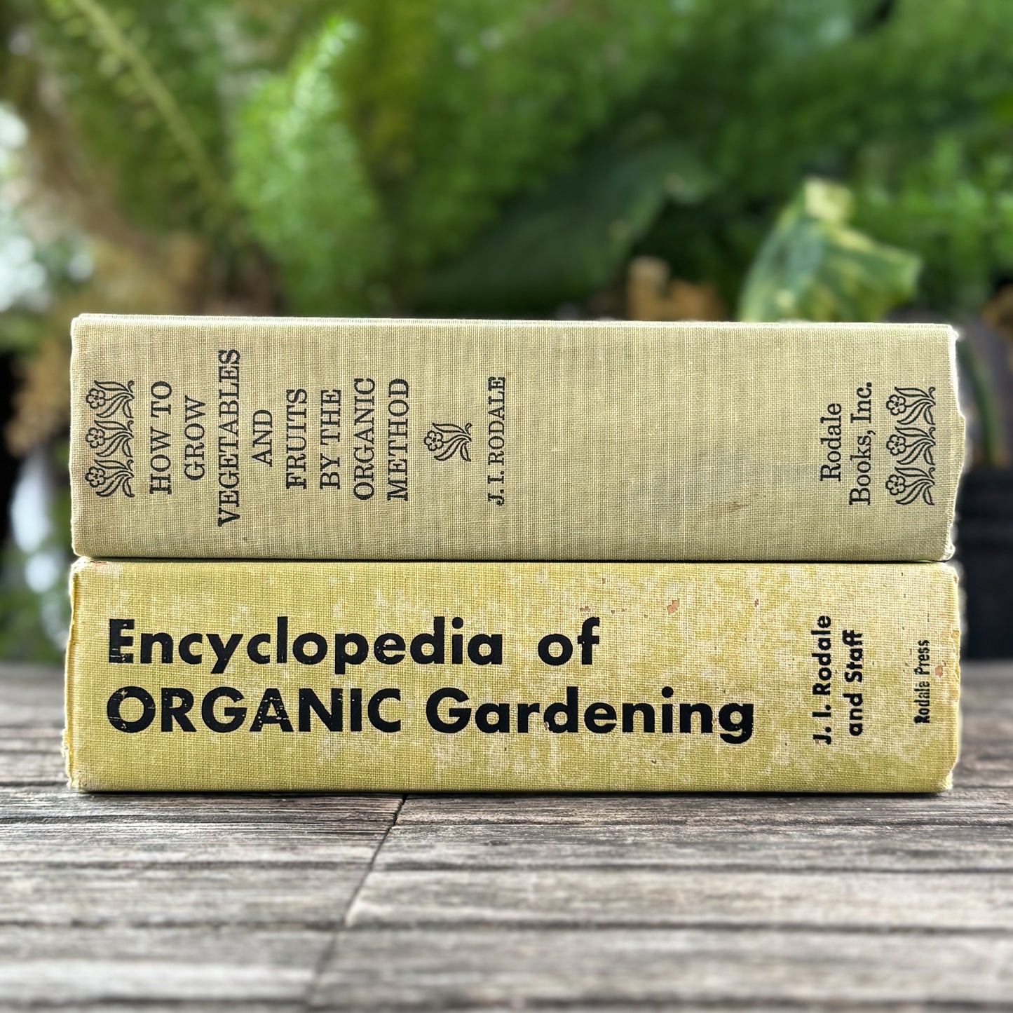 Vintage Mustard Yellow/Green Organics Gardening Book Set