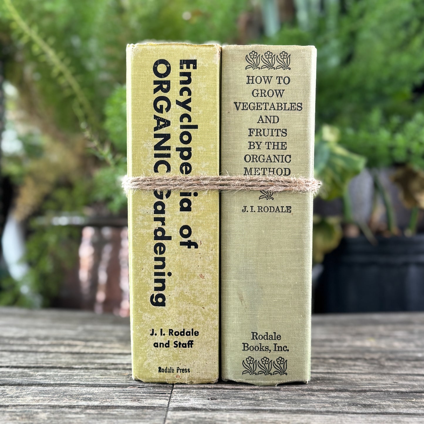 Vintage Mustard Yellow/Green Organics Gardening Book Set