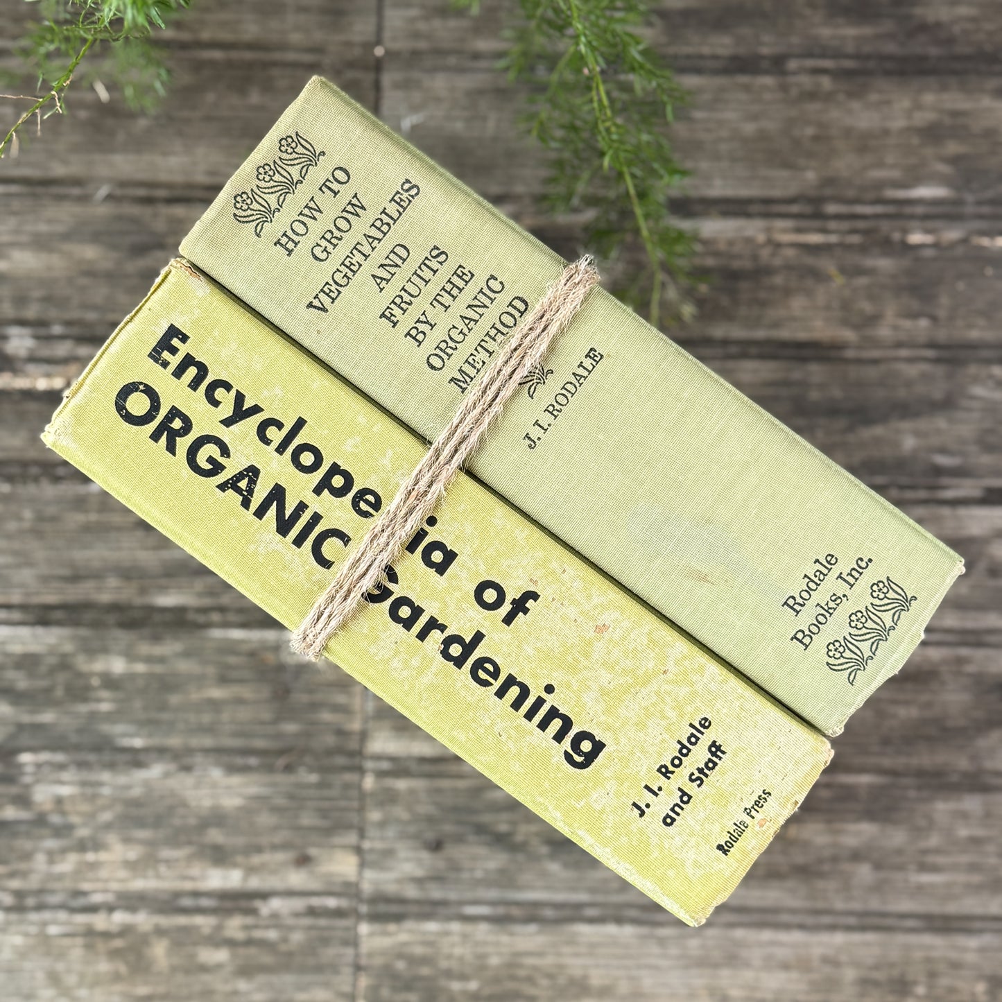 Vintage Mustard Yellow/Green Organics Gardening Book Set