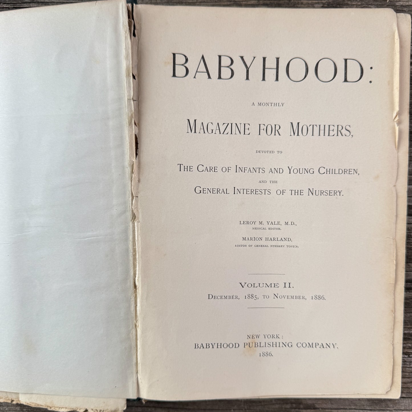 Babyhood: A Monthly Magazine for Mothers, Vol. II, 1886