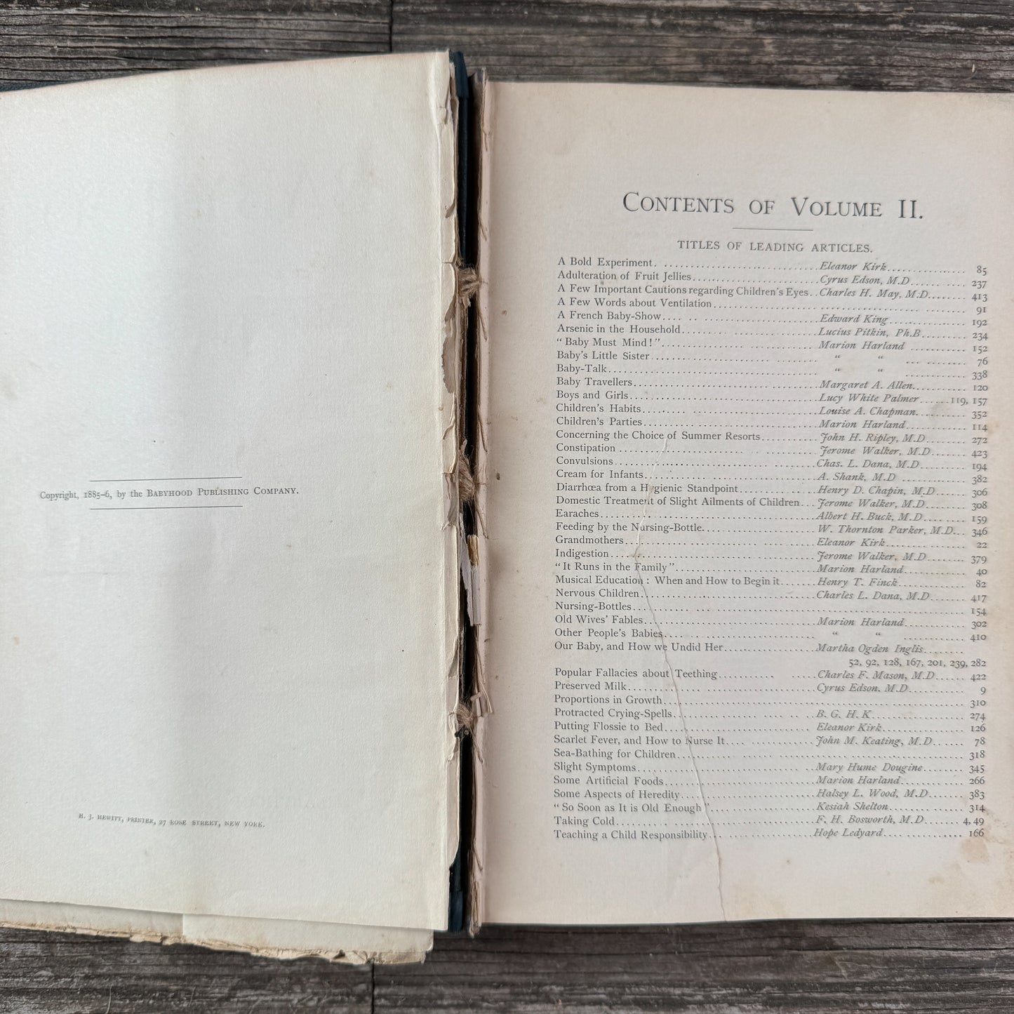 Babyhood: A Monthly Magazine for Mothers, Vol. II, 1886