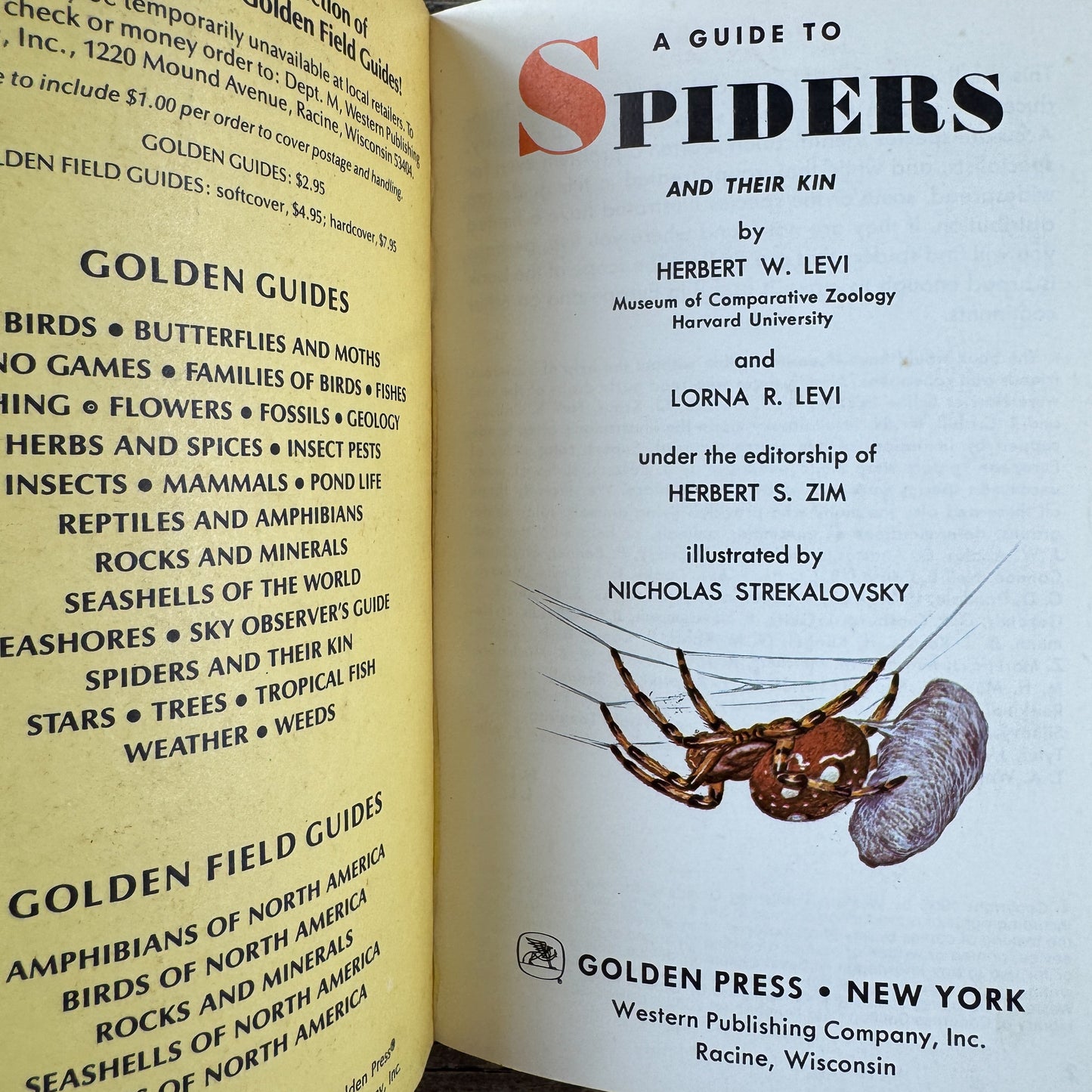 Spiders and Their Kin: A Golden Guide, 1968