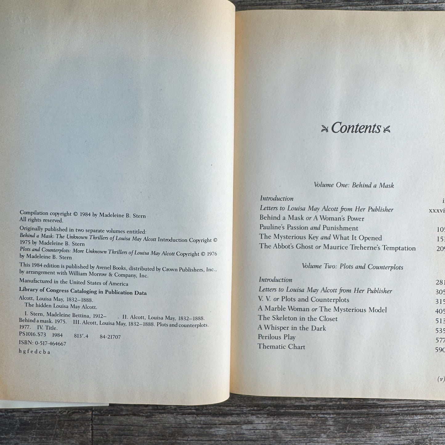 The Hidden Louisa May Alcott: A Collection of Her Own Unknown Thrillers, Madeleine Stern, 1984