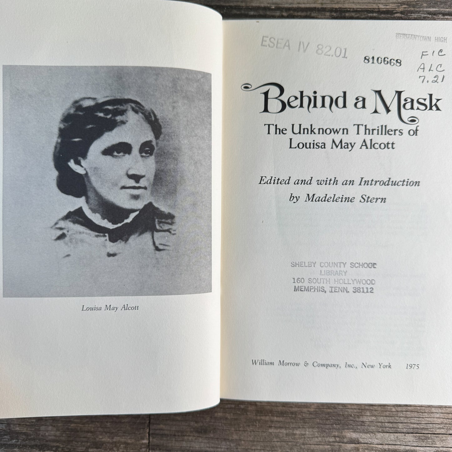 Behind a Mask: The Unknown Thrillers of Louisa May Alcott, Madeleine Stern, 1975
