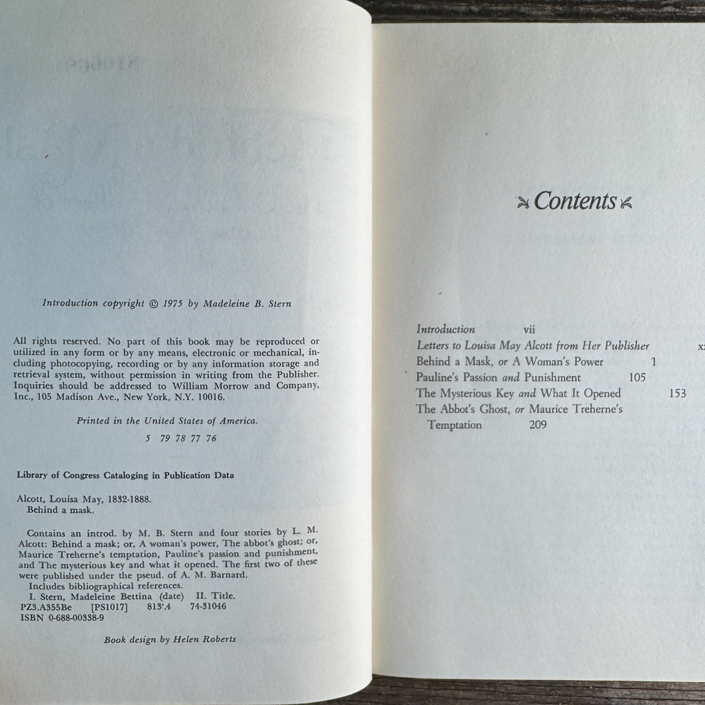 Behind a Mask: The Unknown Thrillers of Louisa May Alcott, Madeleine Stern, 1975