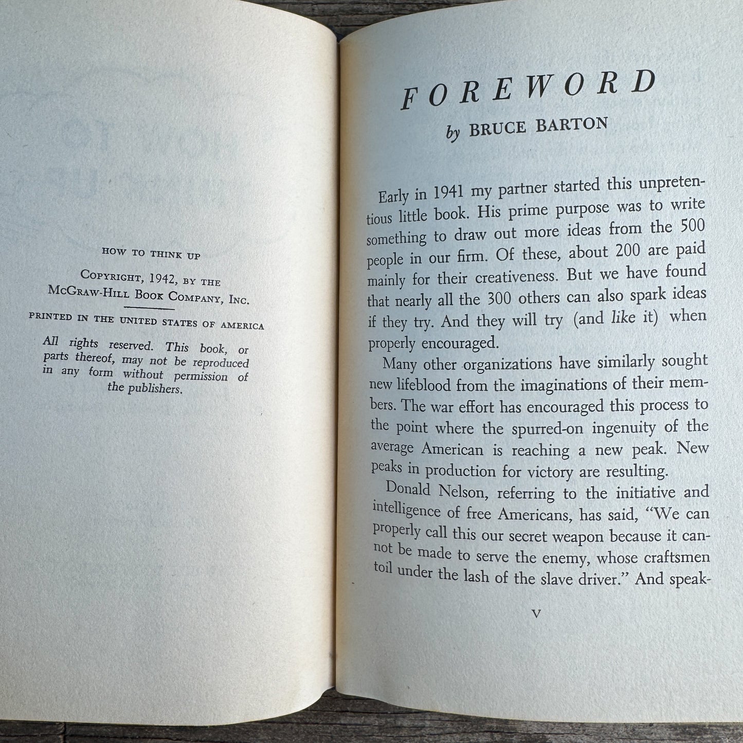 How to "Think Up", Alex Osborn, 1942