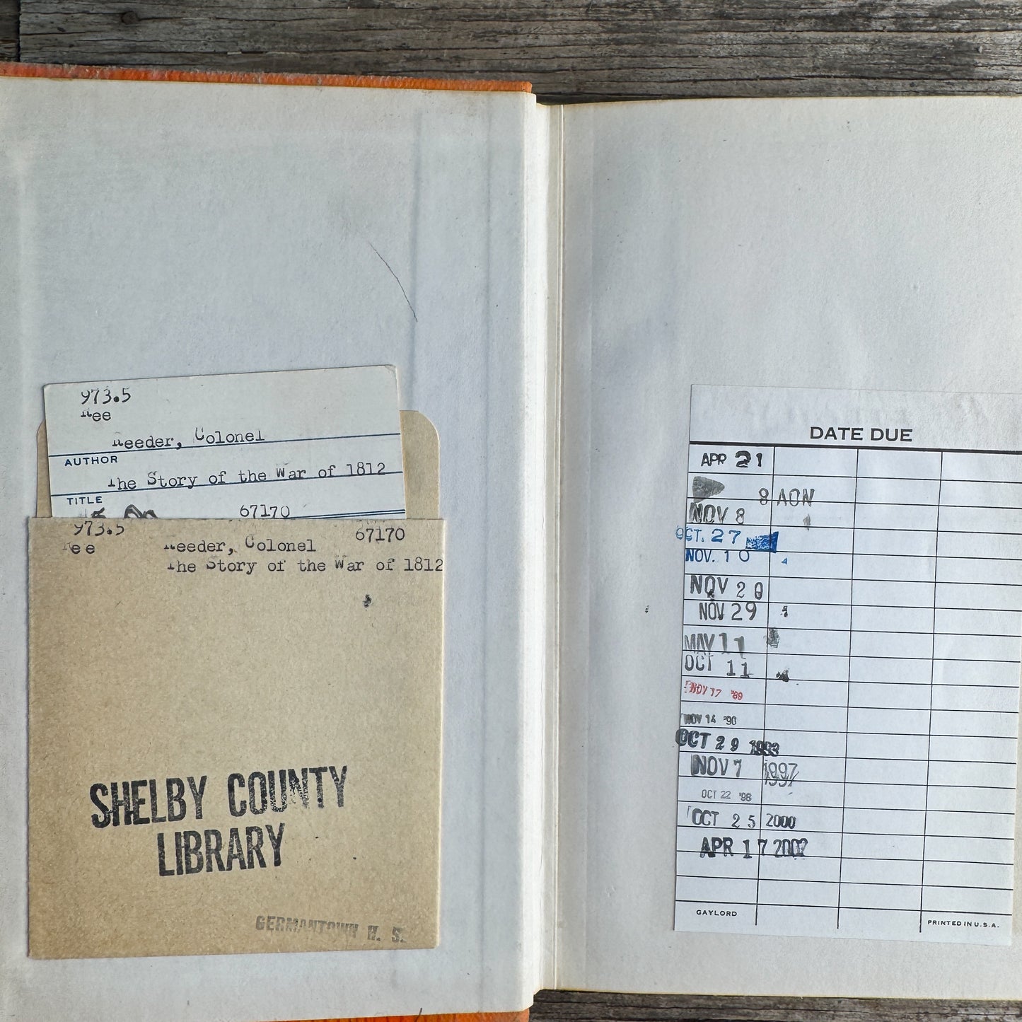 The Story of the War of 1812, Colonel Red Reeder, 1960