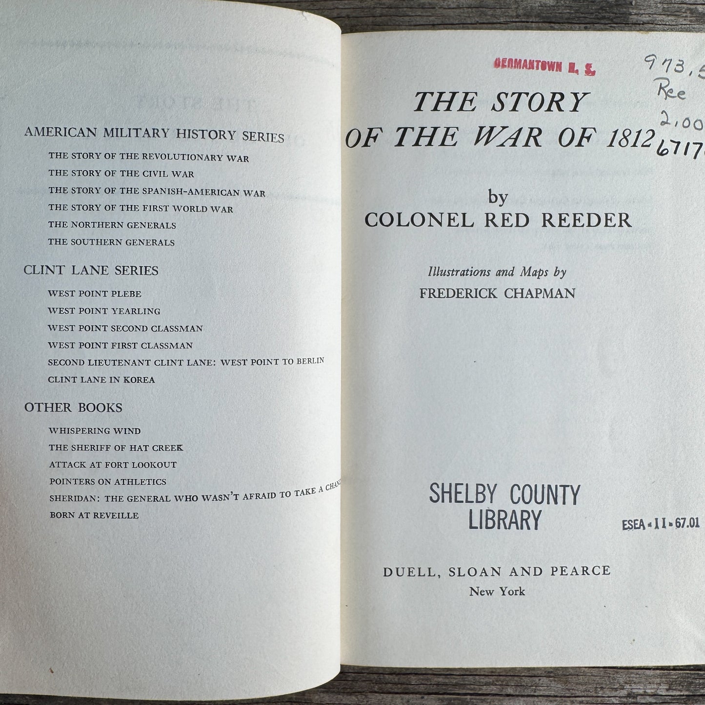 The Story of the War of 1812, Colonel Red Reeder, 1960