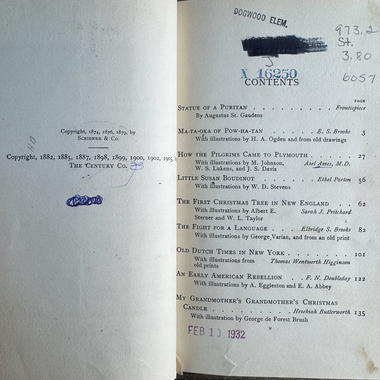 Colonial Stories Retold from St. Nicholas, 1912