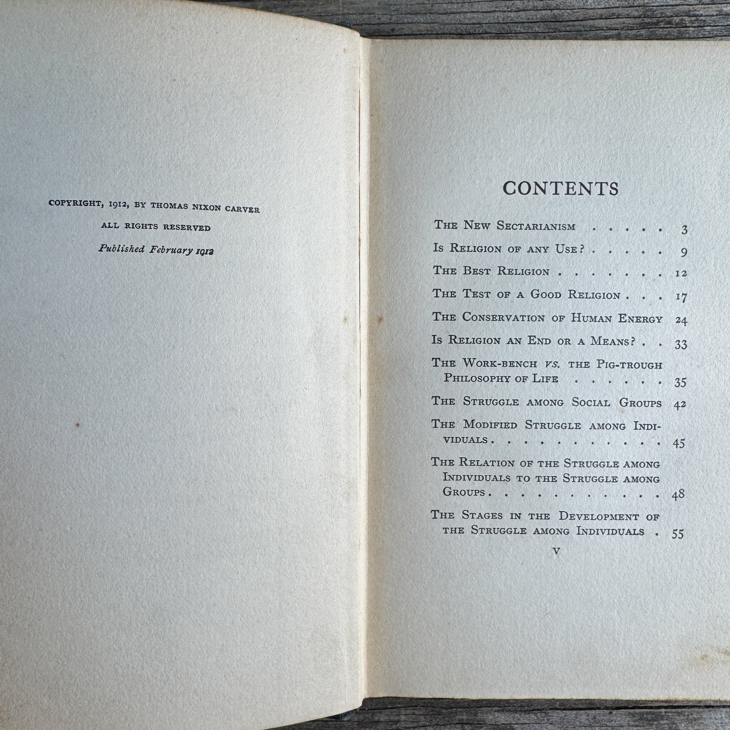 The Religion Worth Having, Thomas Nixon Carver, 1912