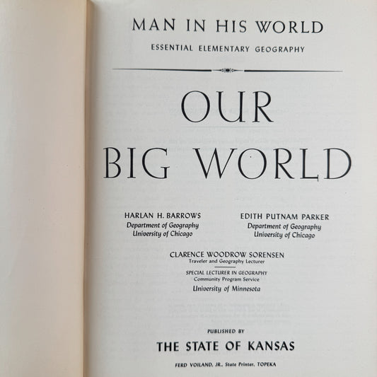 Our Big World, 1946 Geography School Book, Milo Winter