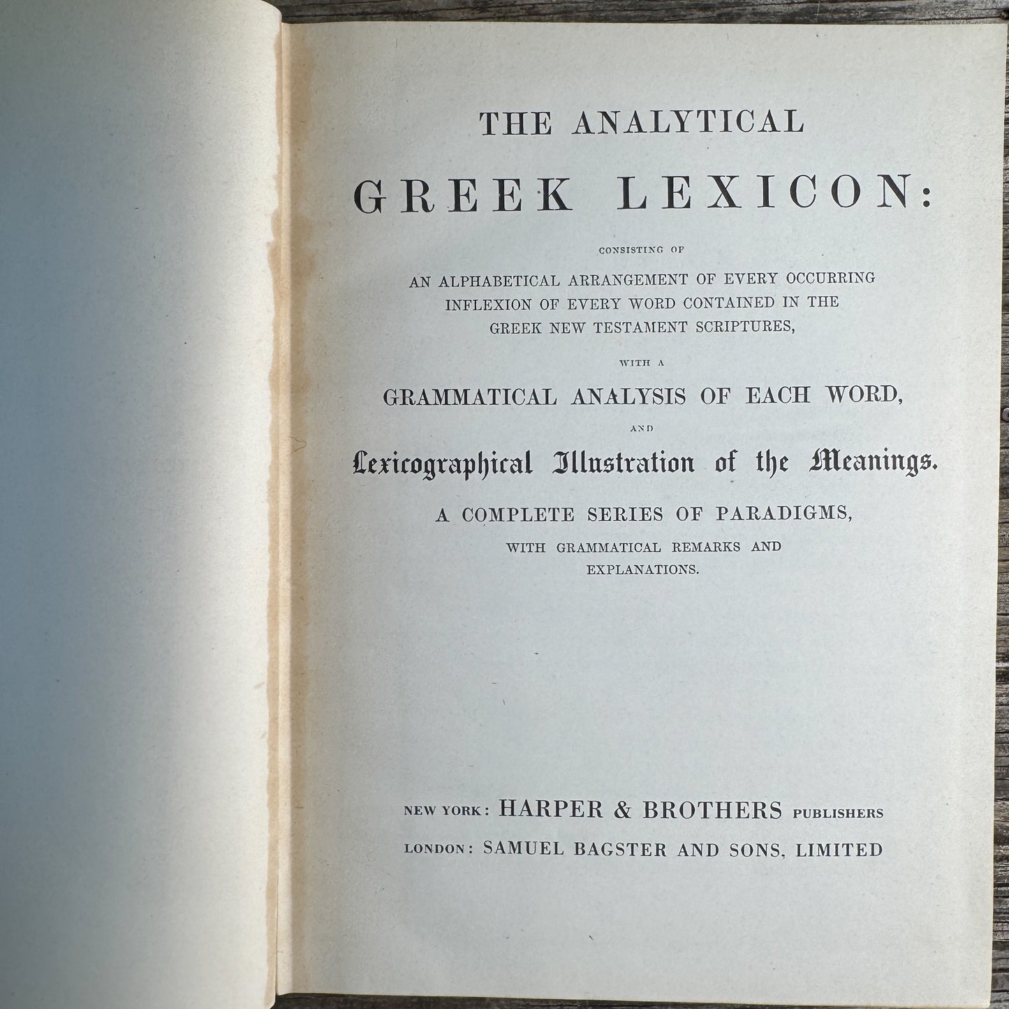 The Analytical Greek Lexicon