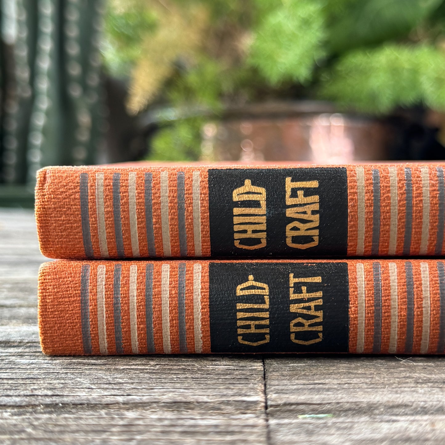Vintage Set of 2 Orange Childcraft Books, 1947