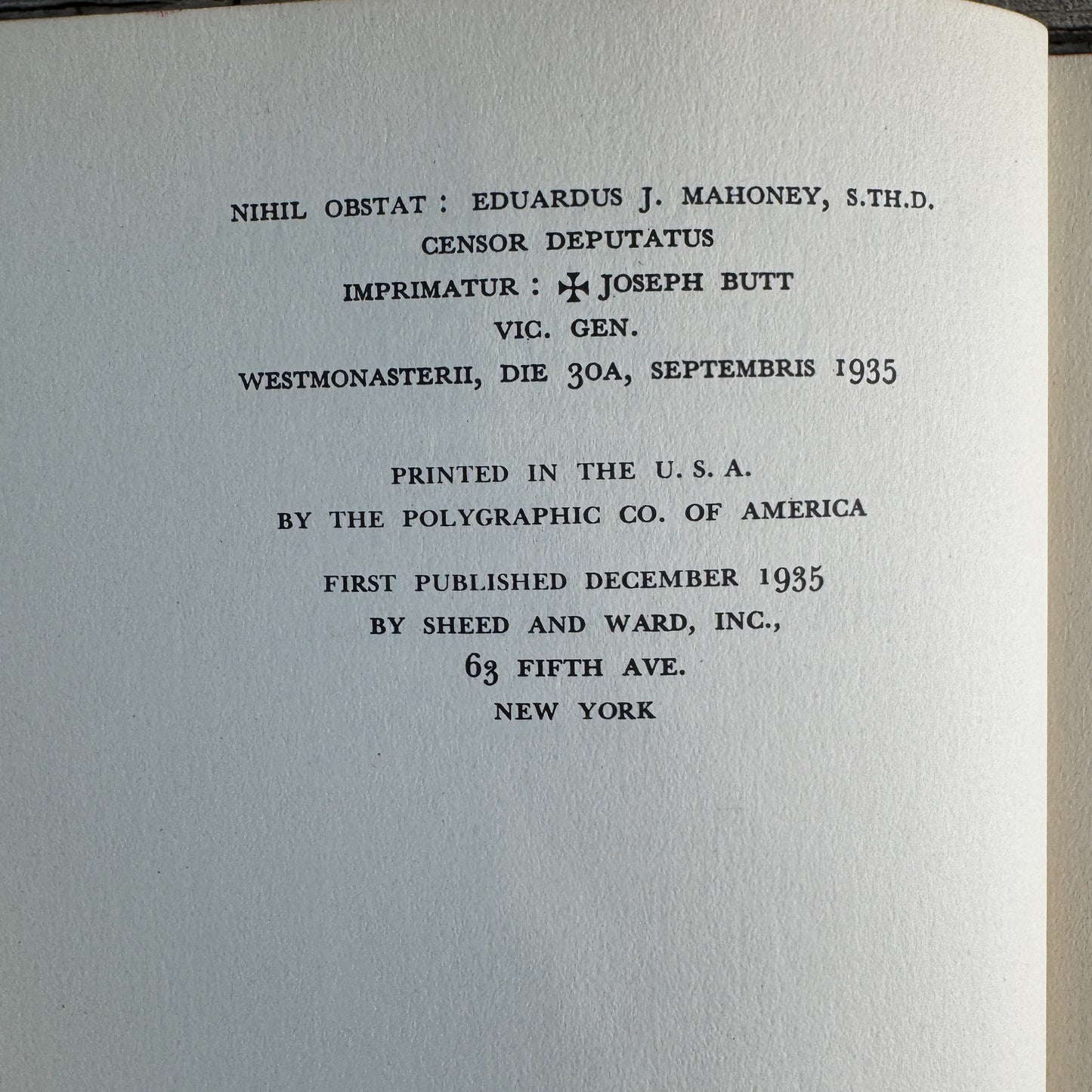 The Mystical Body of Christ, Fulton J. Sheen, 1935