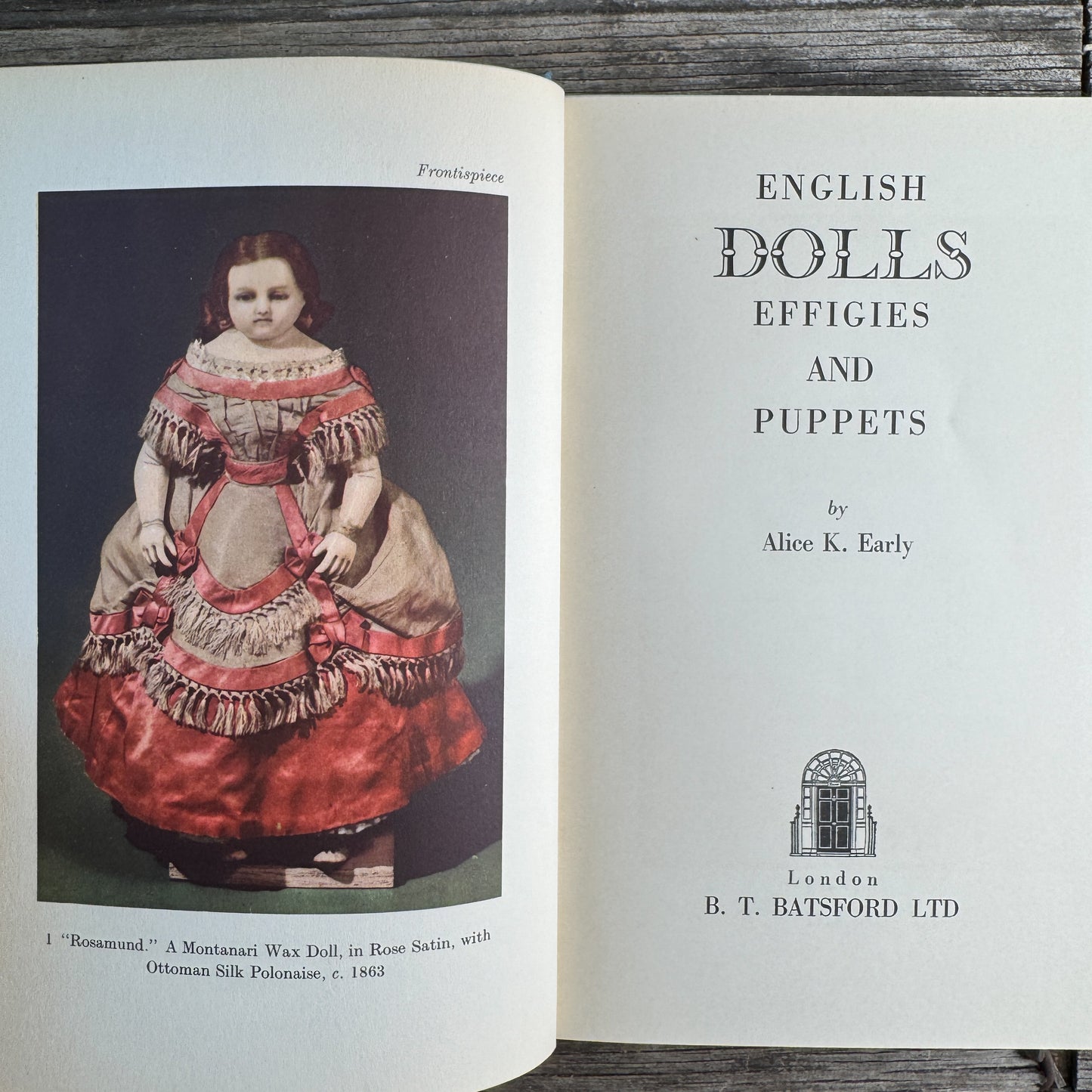 English Dolls, Effigies and Puppets, Alice K. Early, 1955, First Printing
