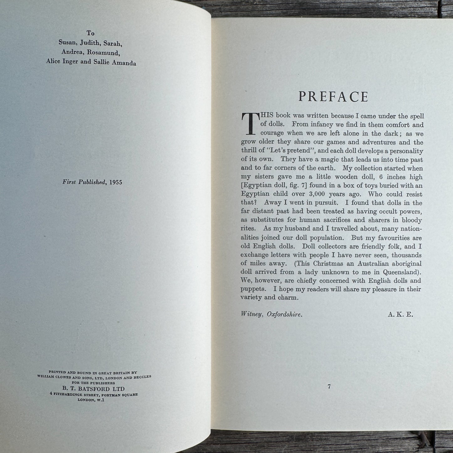 English Dolls, Effigies and Puppets, Alice K. Early, 1955, First Printing