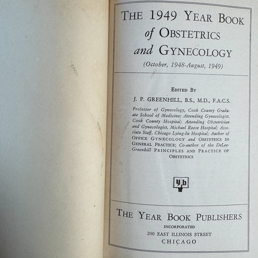 The 1949 Year Book of Obstetrics and Gynecology