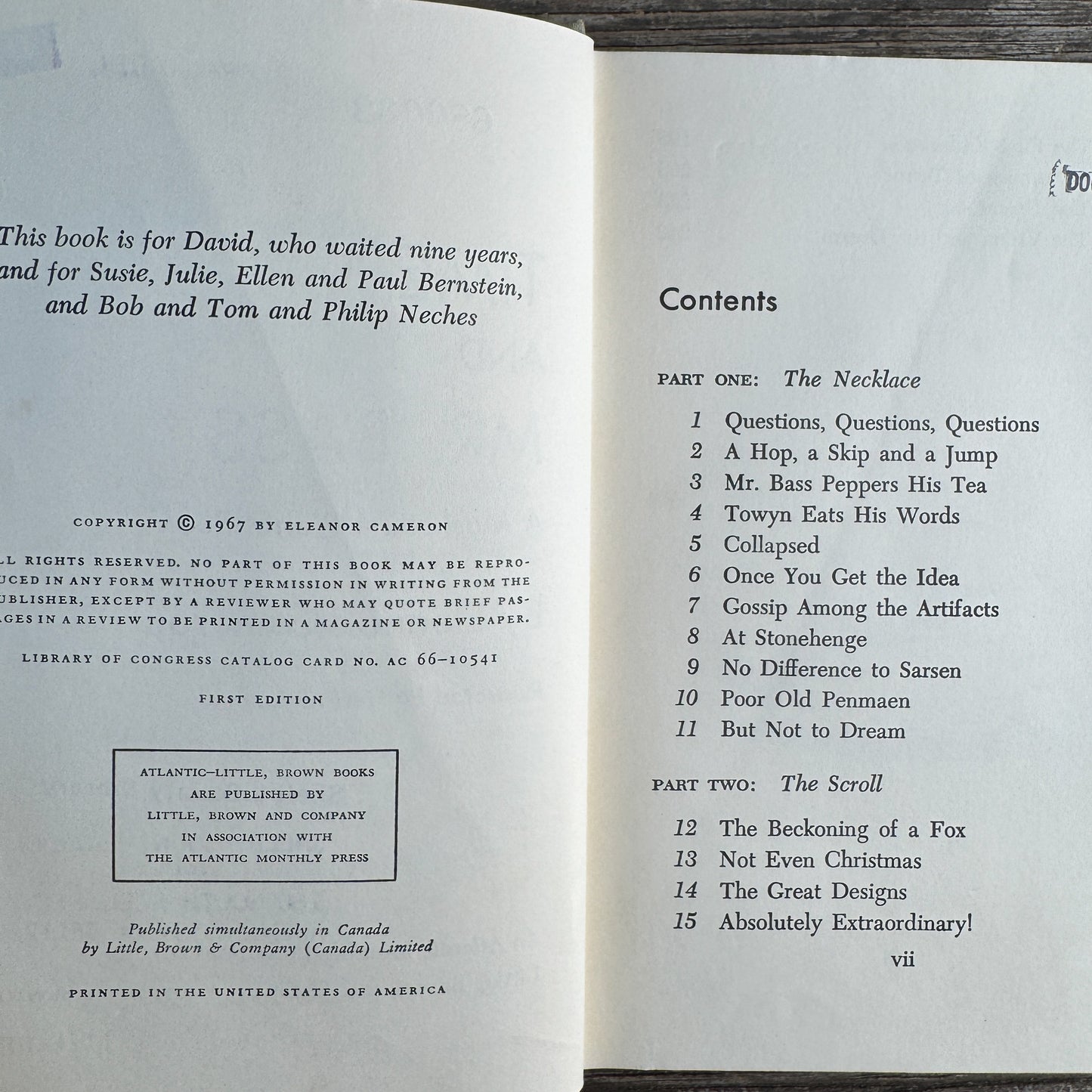 Time and Mr. Bass, Eleanor Cameron, 1967, First Edition