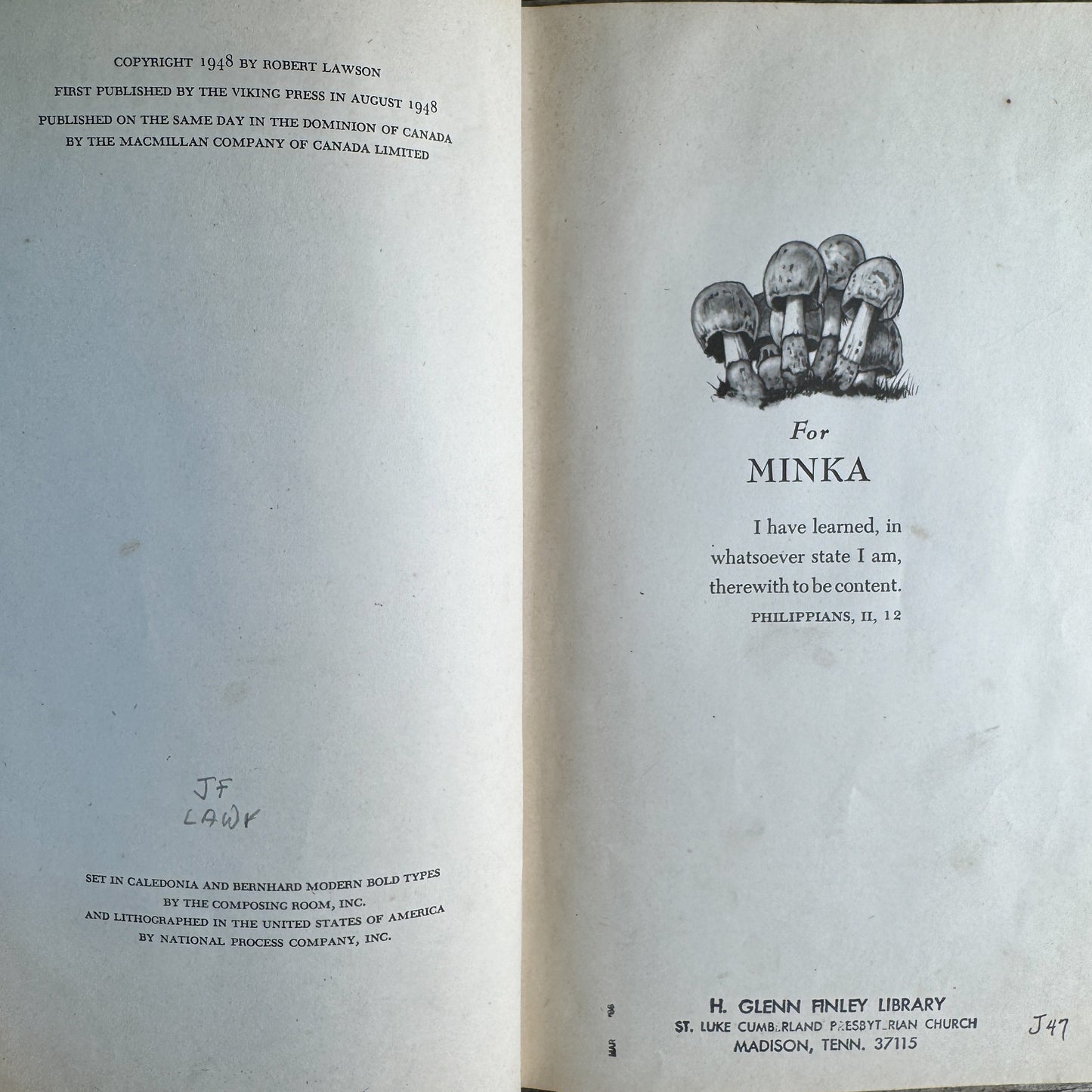 Robbut: A Tale of Tails, Robert Lawson, 1948