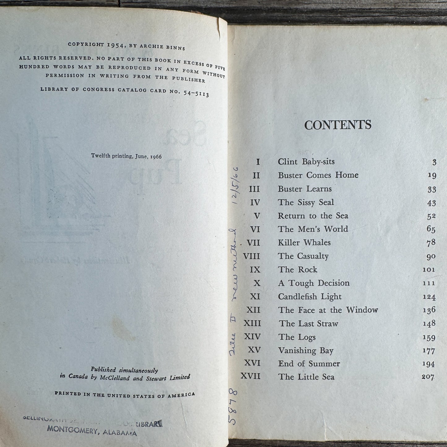 Sea Pup, Archie Binns, 1966, Twelfth Printing