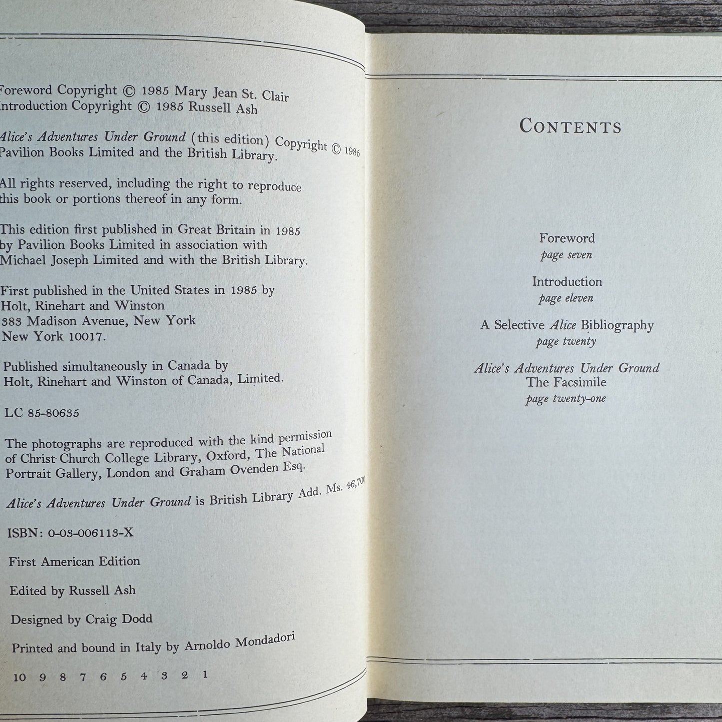 Alice's Adventures Under Ground, Lewis Carroll, 1985, First American Edition
