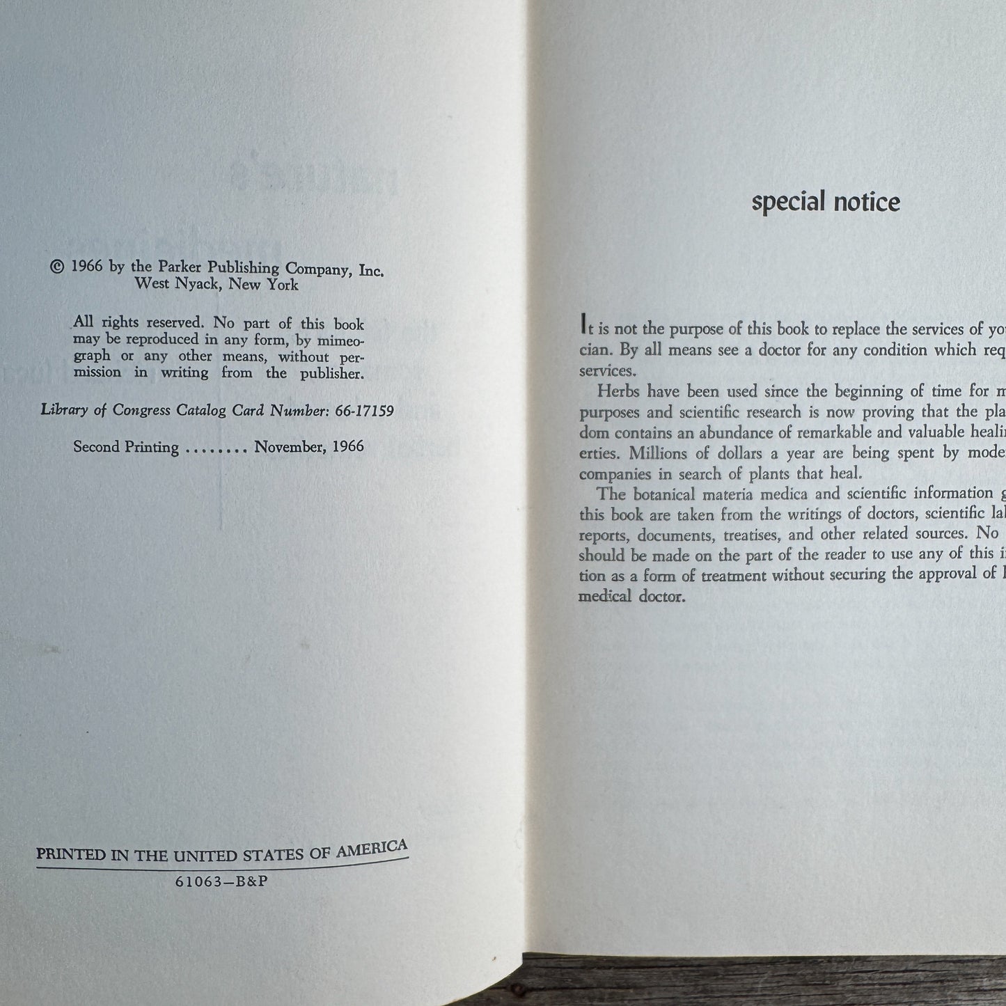 Nature's Medicines: The Folklore, Romance, and Value of Herbal Remedies, 1966