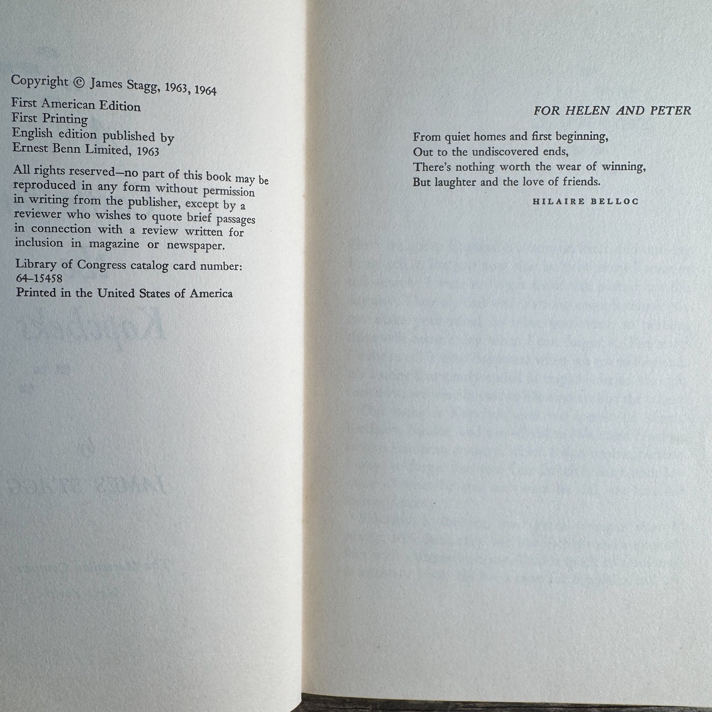 A Castle for the Kopecheks, James Stagg, 1963, First American Edition, First Printing