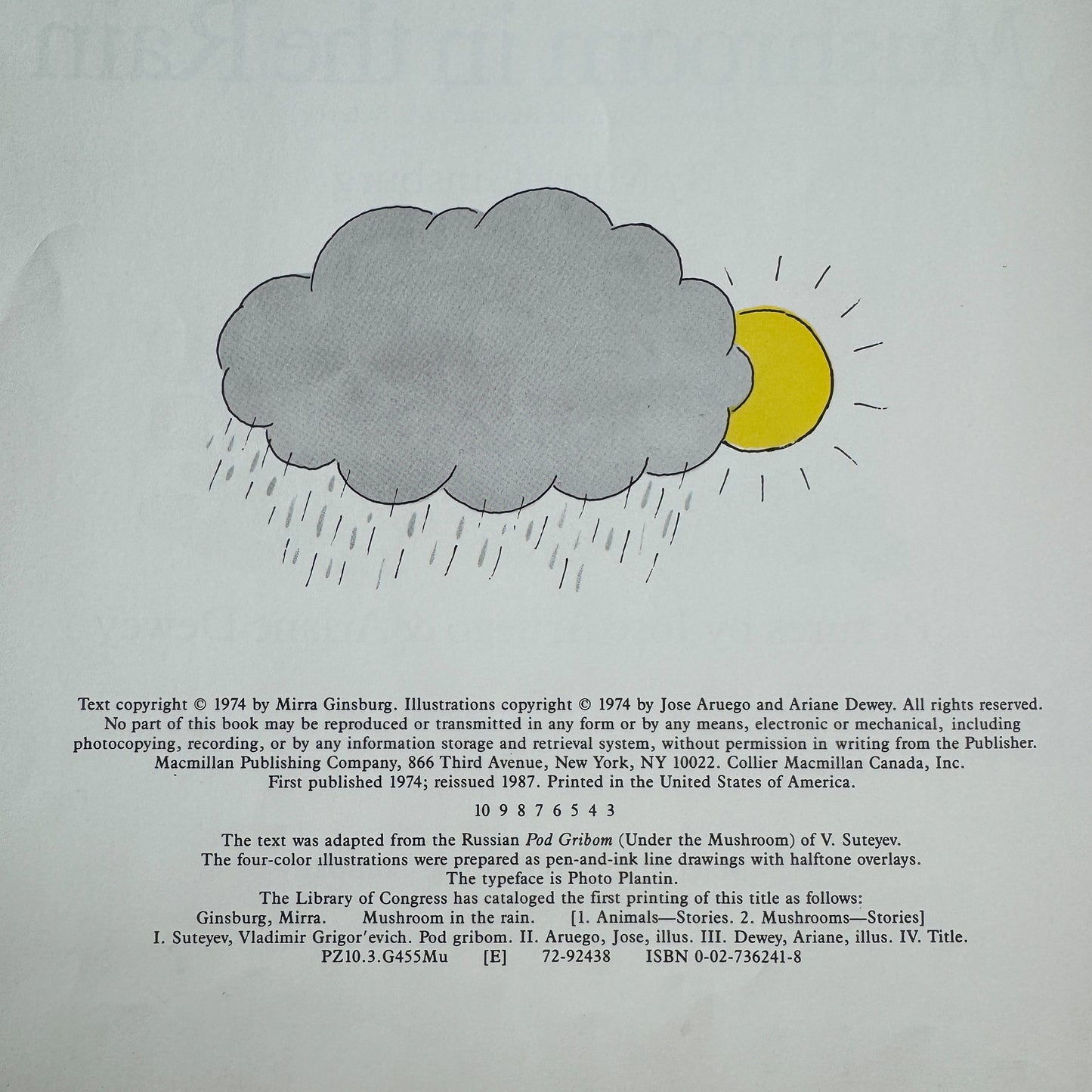 Mushroom in the Rain, Mirra Ginsburg, 1974