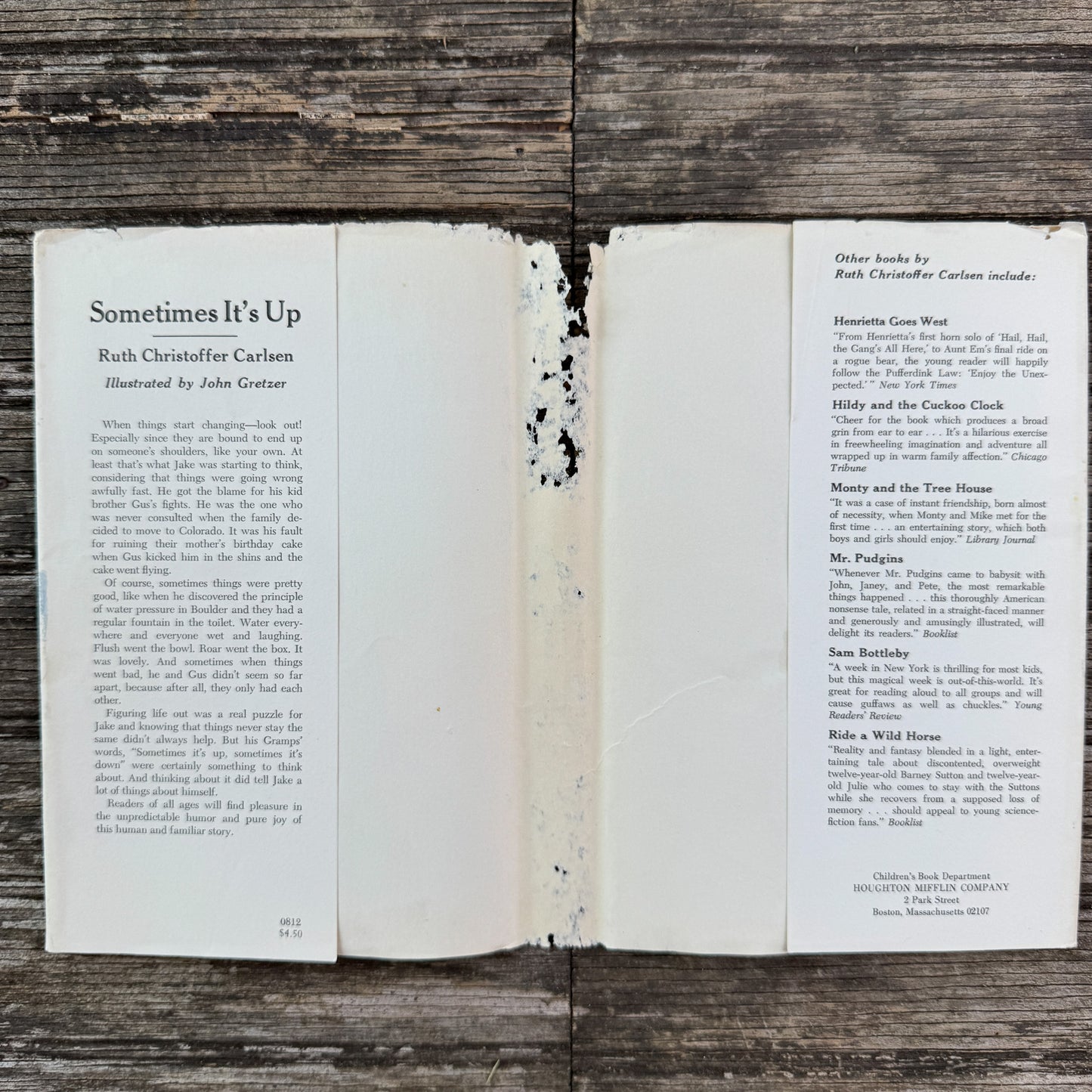 Sometimes It's Up, Ruth Christoffer Carlsen, 1971 First Edition