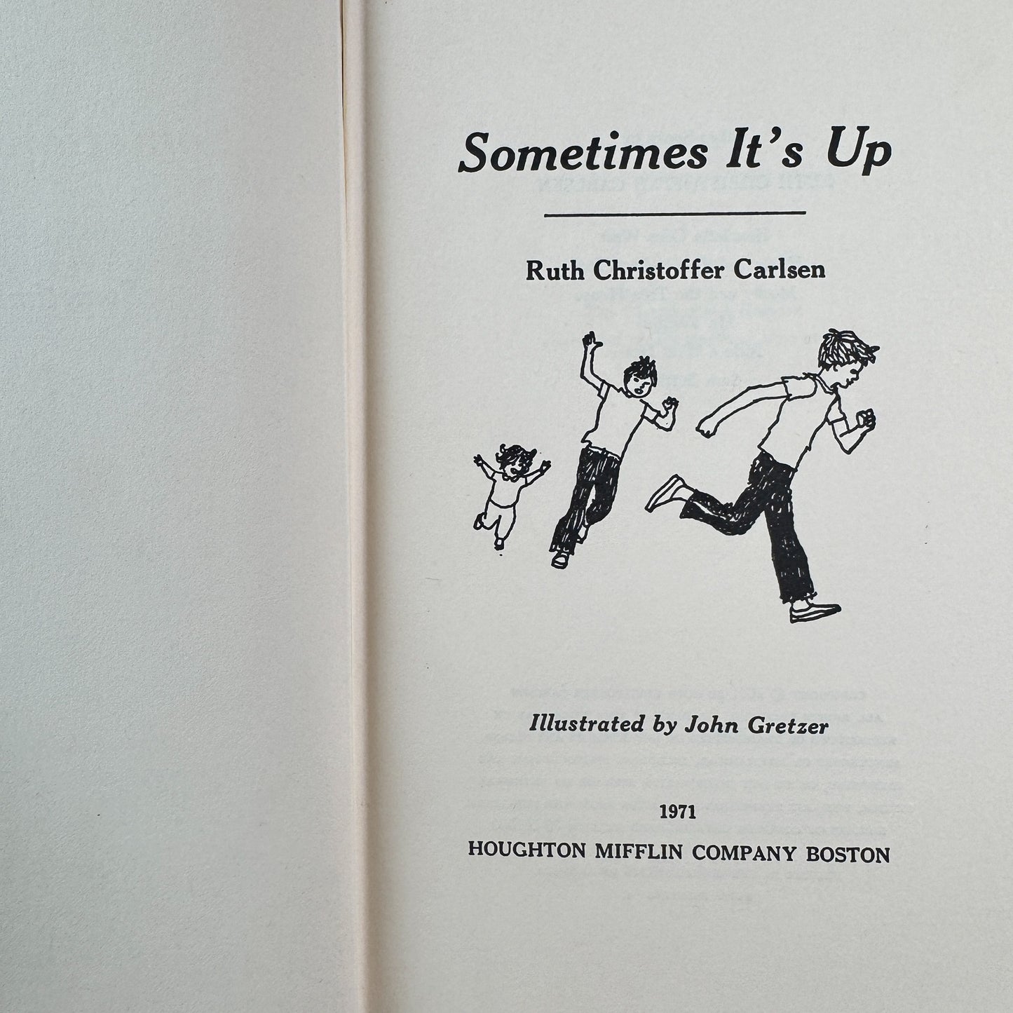 Sometimes It's Up, Ruth Christoffer Carlsen, 1971 First Edition
