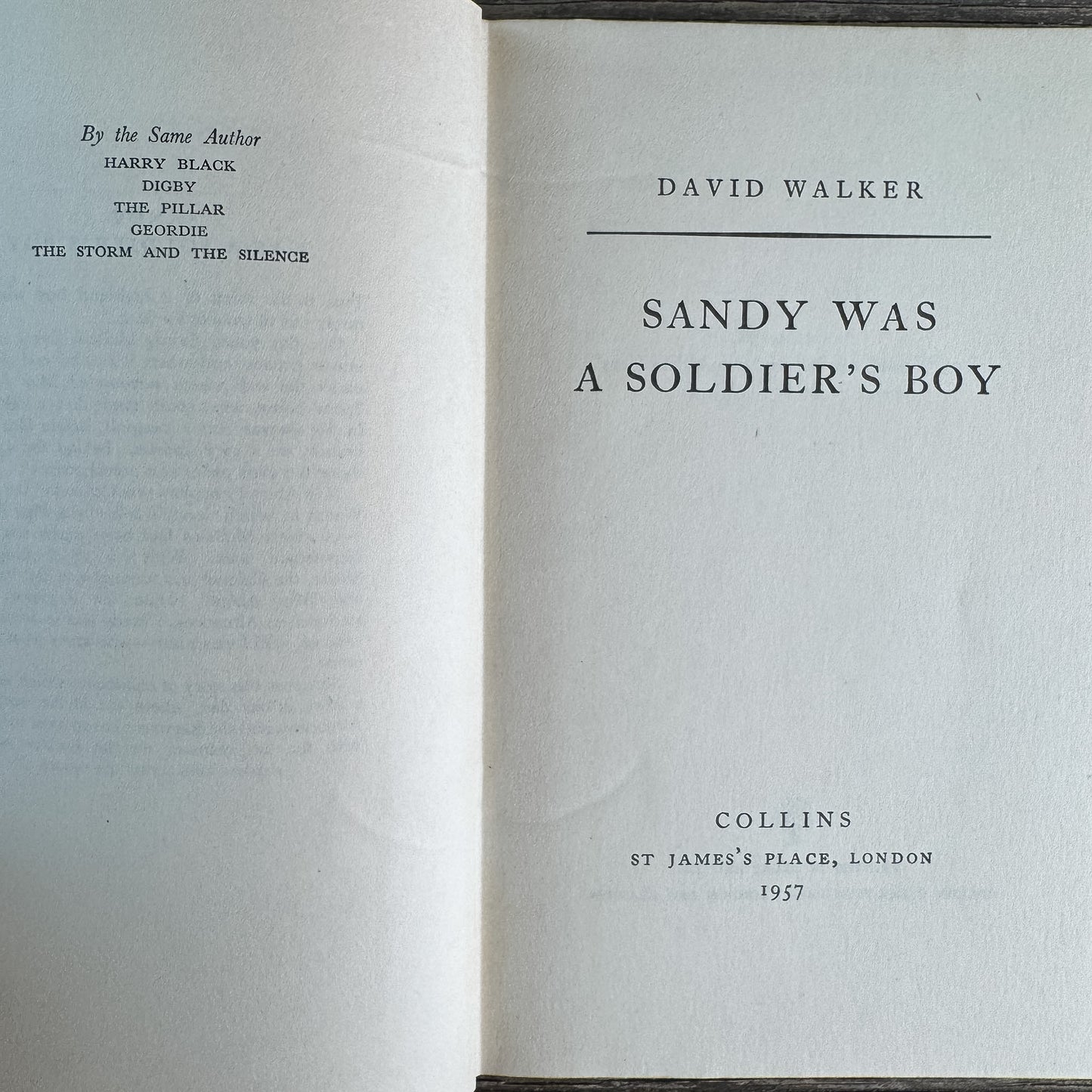 Sandy Was a Soldier's Boy, David Walker, 1957
