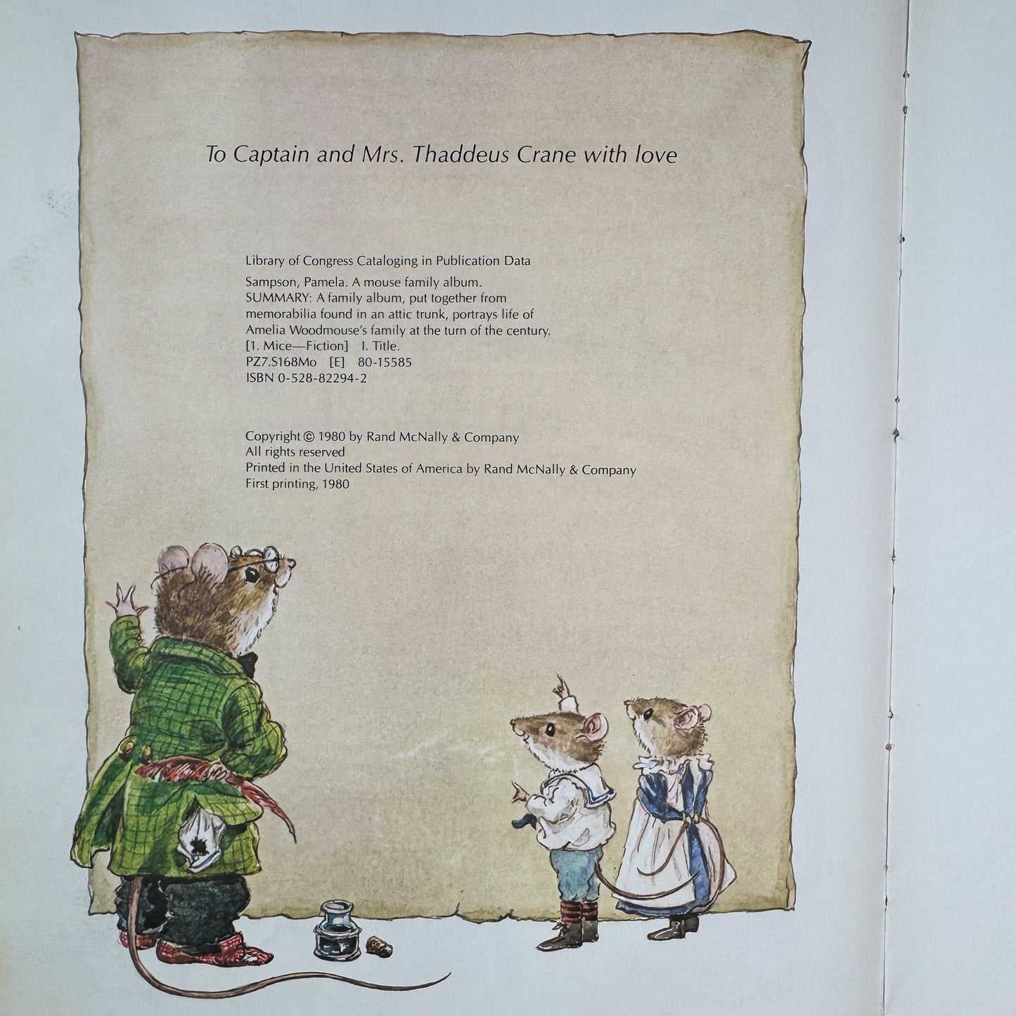A Mouse Family Album, Pamela Sampson, 1980, First Printing