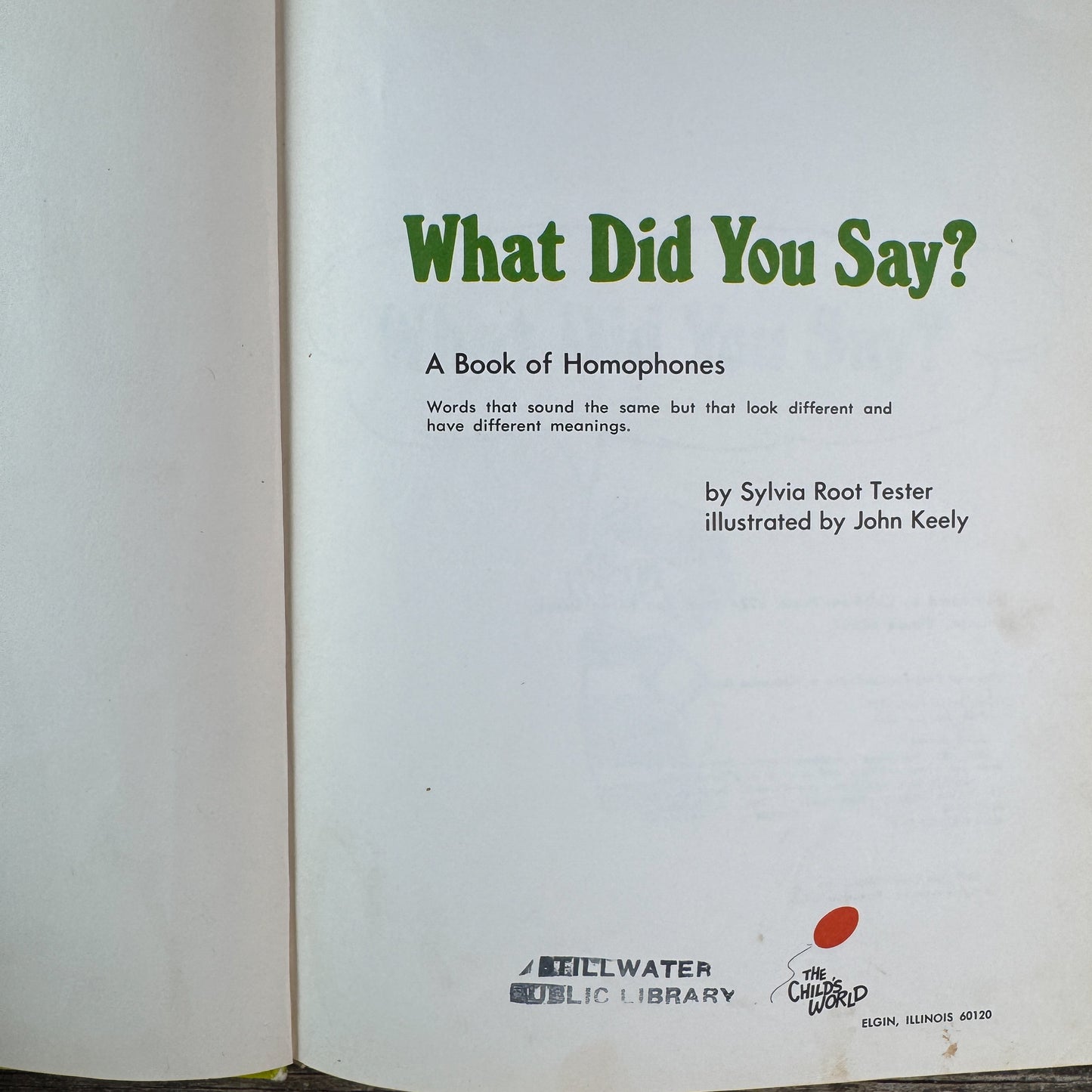 What Did You Say? A Book of Homophones, 1977
