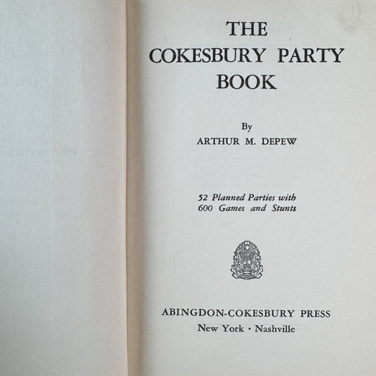 The Cokesbury Party Book, Arthur M. Depew, 1932