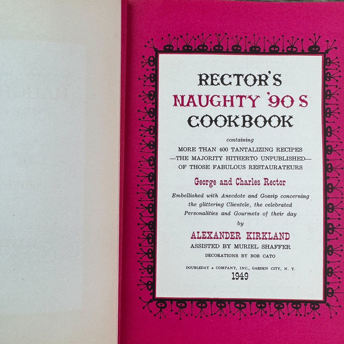 Rector’s Naughty ’90s Cookbook, Alexander Kirkland, 1949