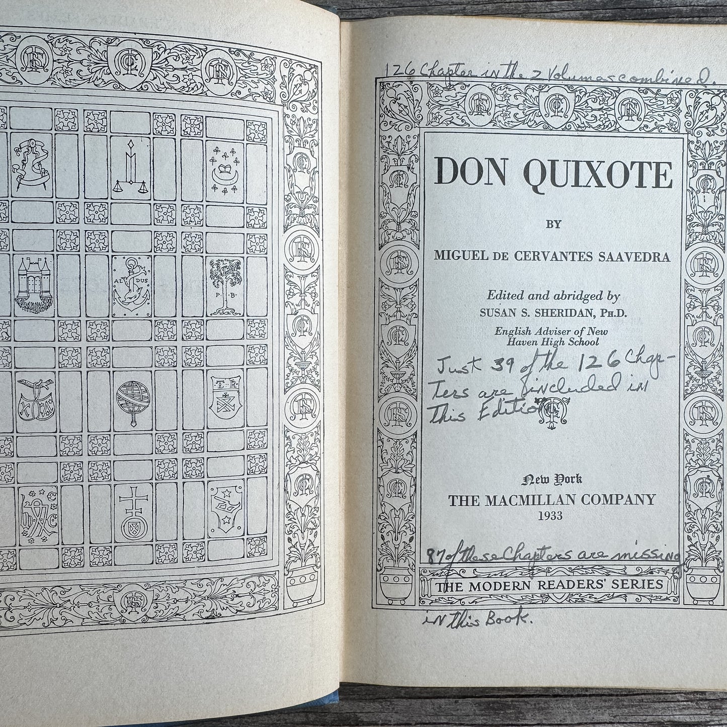 Don Quixote, Cervantes, 1926, Macmillan Modern Readers' Series
