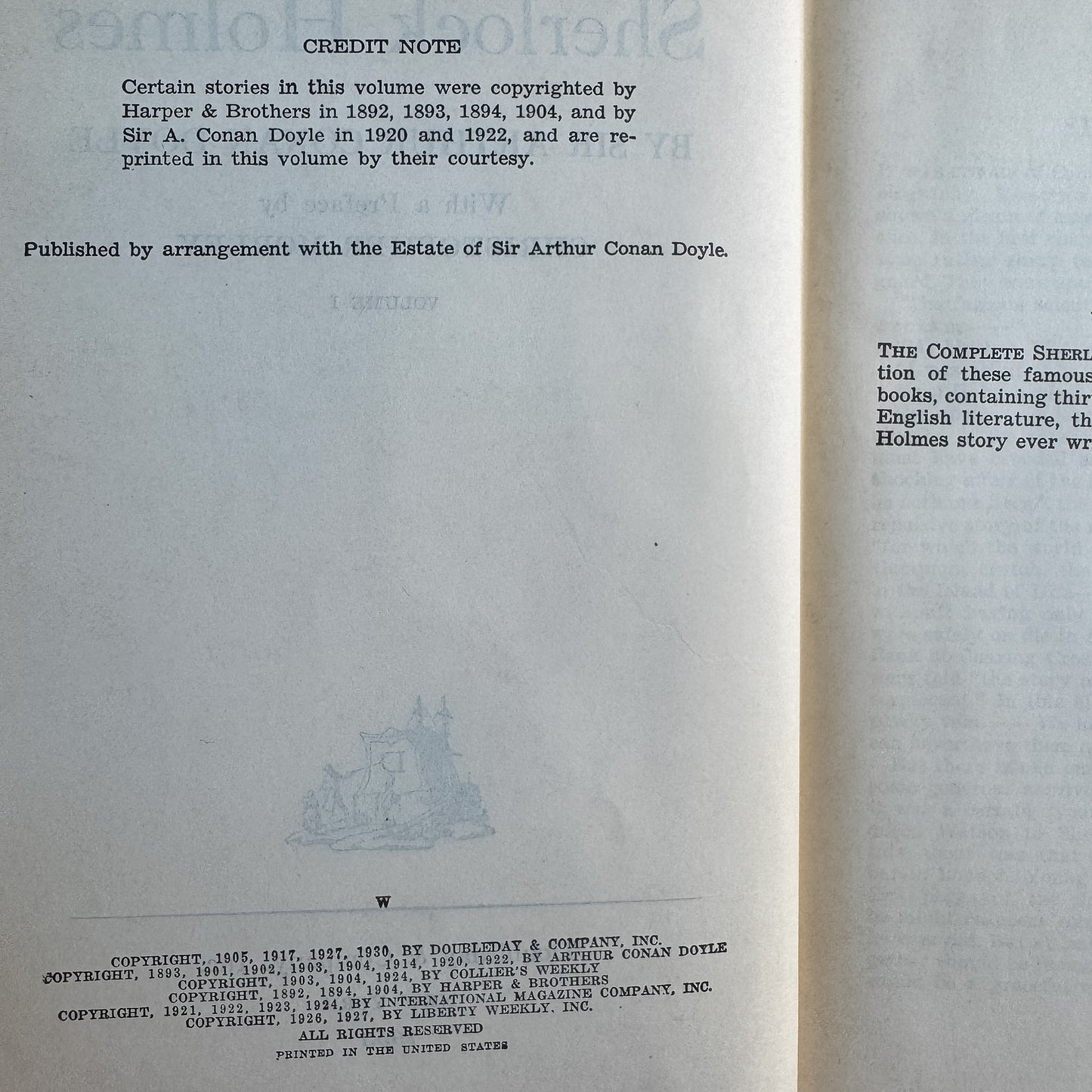 The Complete Sherlock Holmes, Sir Arthur Conan Doyle, 1930, Two Volume Set (1953 Doubleday Printing)