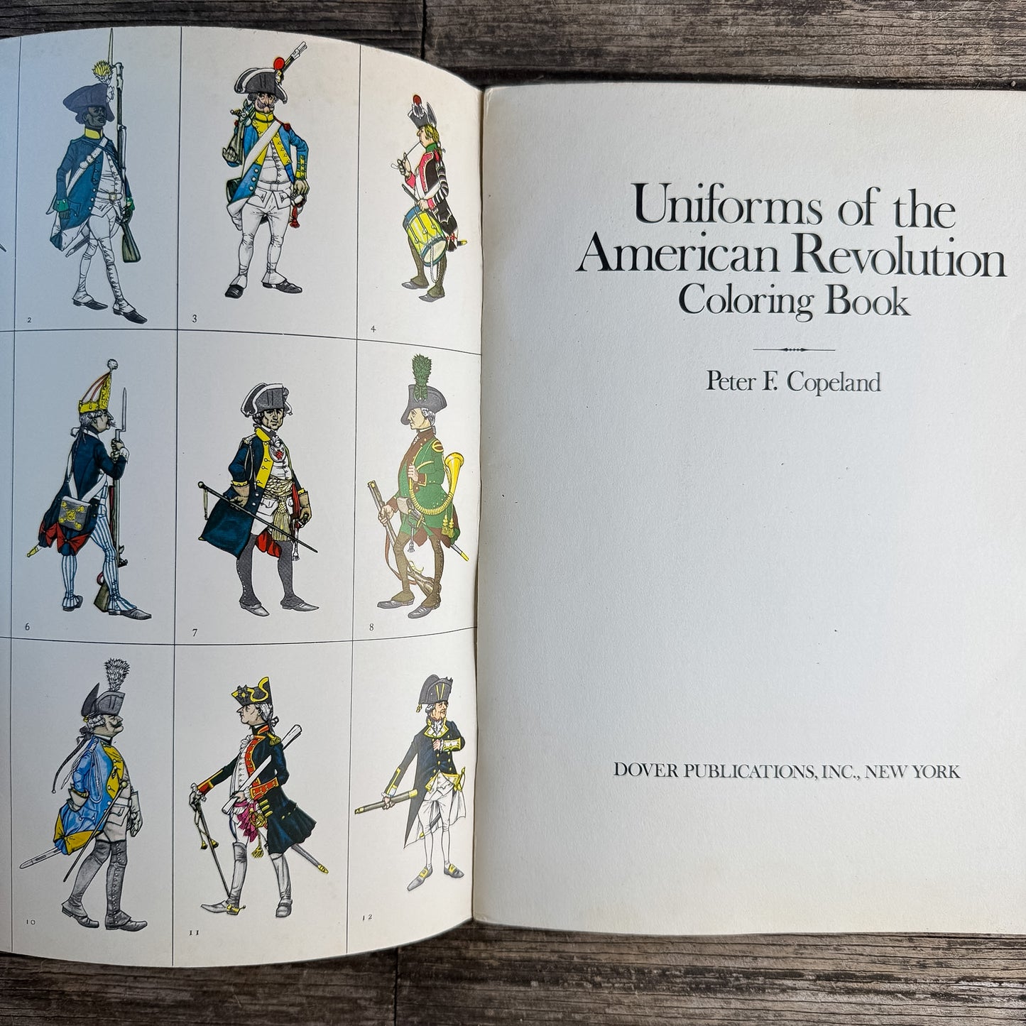 Uniforms of the American Revolution Coloring Book, Peter F. Copeland, 1974