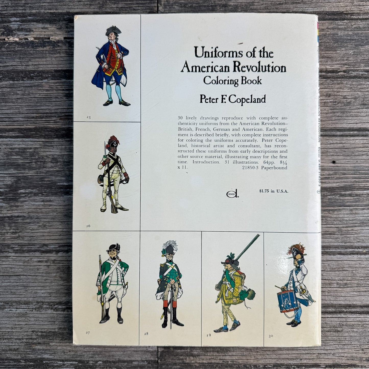 Uniforms of the American Revolution Coloring Book, Peter F. Copeland, 1974