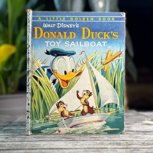 Walt Disney’s Donald Duck’s Toy Sailboat, Little Golden Book, 1954, "A"