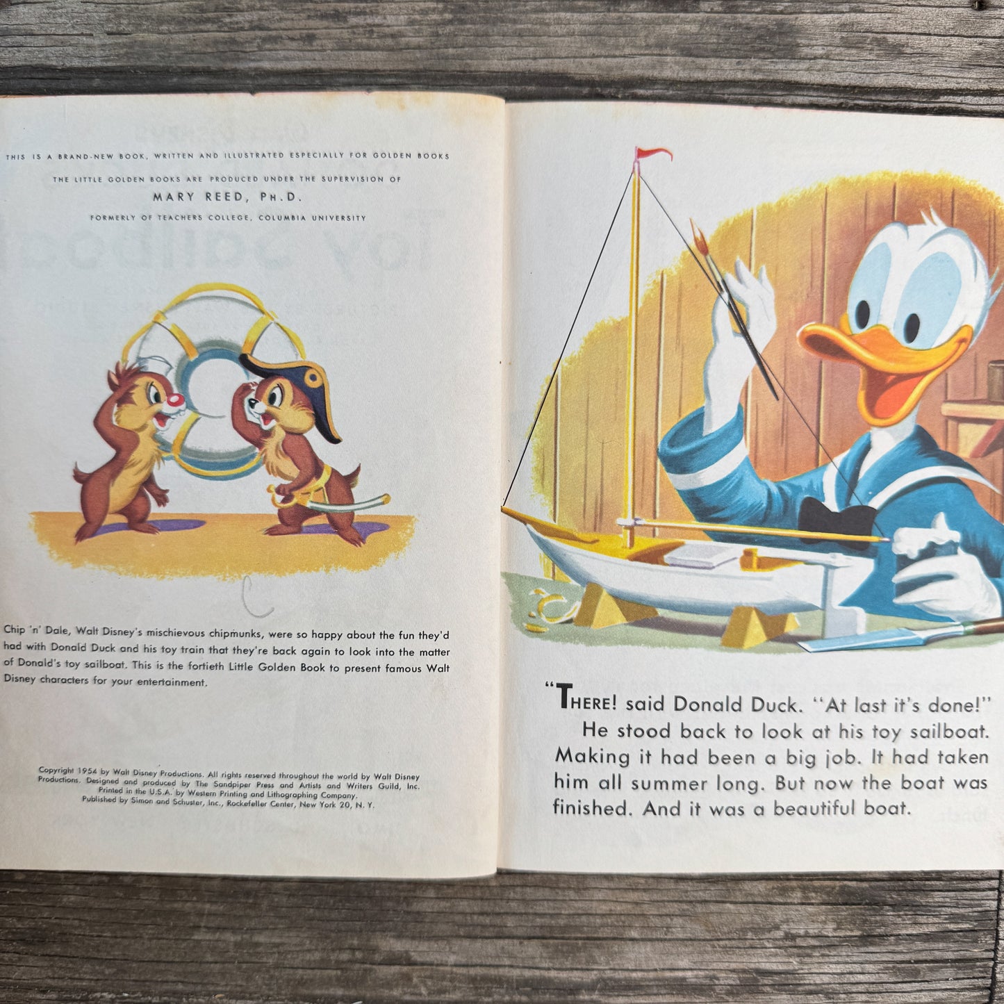 Walt Disney’s Donald Duck’s Toy Sailboat, Little Golden Book, 1954, "A"