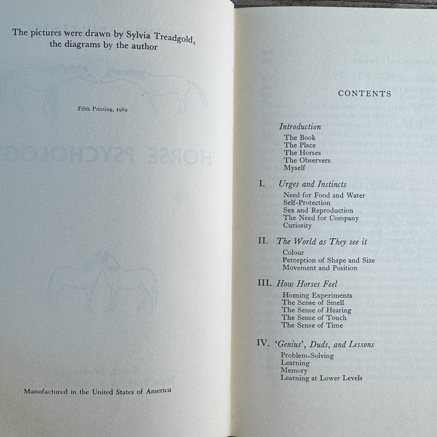 Horse Psychology, Moyra Williams, 1969, Fifth Printing